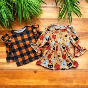 Halloween-Themed Toddler Outfit Set - Size 2T/3T - Pumpkins / Vintage Halloween